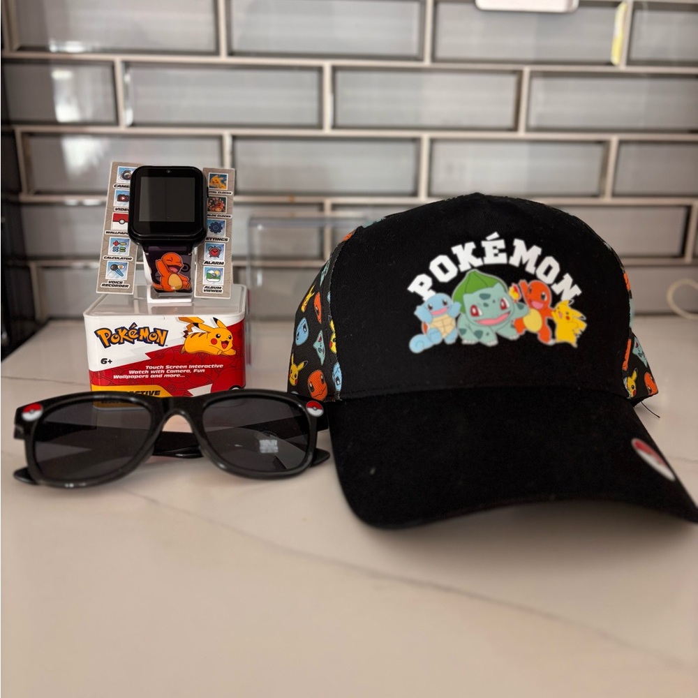 Pokemon Black Hat, Watch and Sunglasses Set